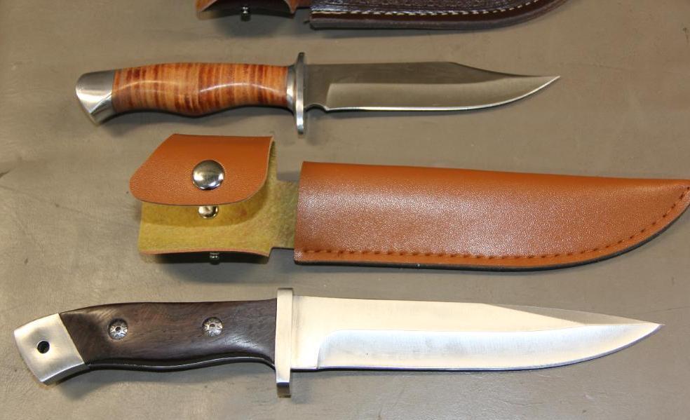 Three Unmarked Fixed Blade Sheath Knives