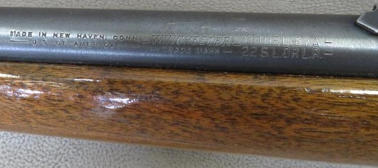 Winchester 67A, 22 S,L,LR, Rifle, SN# None Marked