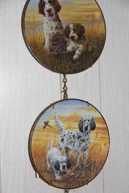 8 Dog-Themed Collector Plates on Chain Hangers