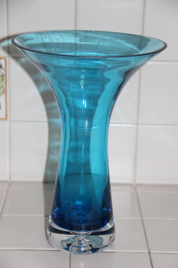 Three Beautiful Colored Glass Vases