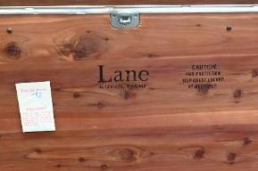 Lane Upholstered Top Cedar Lines Trunk