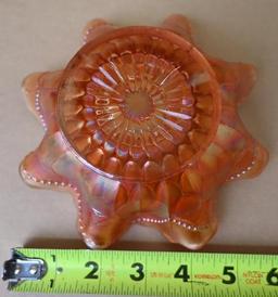 Gorgeous 6x6x2" Carnival Glass Candy Dish