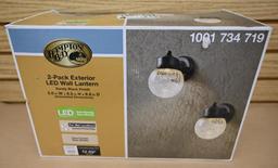 Two Pack of Hampton Bay Exterior LED Wall Lantern