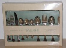 New in Box Wallace Silversmiths 65 Piece Stainless Service