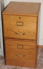 Wood Two-Drawer Filing Cabinet with Keys