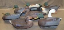 Seven Floating Duck Decoys and Unmatched Parts