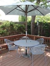 Patio Table & Umbrella Set with 4 Chairs