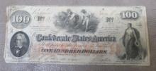 1862 US Civil War Confederate Richmond 100 Dollar Interest Note