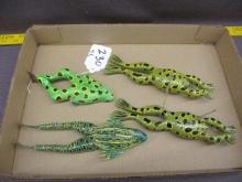 4 Frog Fish Decoys