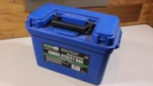gun cleaning supplies and ammo box