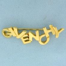 Vintage Designer Signed Givenchy Logo Brooch Pin