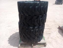 (4) Skid Steer Wheels w/Solid Rubber Tires 33 X 12-20