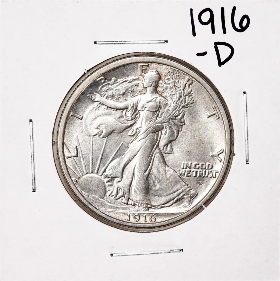 1916-D Walking Liberty Half Dollar Coin