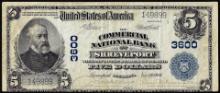 1902 $5 Commercial NB of Shreveport, Louisiana CH# 3600 National Currency Note