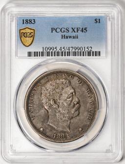 1883 $1 Kingdom of Hawaii Dollar Coin PCGS XF45