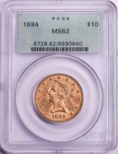 1894 $10 Liberty Head Eagle Gold Coin PCGS MS62 Old Green Holder