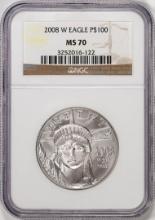2008-W $100 Burnished Platinum Eagle Coin NGC MS70