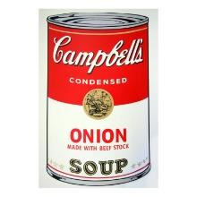 Andy Warhol "Soup Can 1147 (Onion W/Beef Stock)" Print Serigraph On Paper