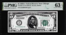 1928A $5 Federal Reserve Note Chicago Fr.1951-G PMG Choice Uncirculated 63EPQ