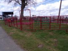 New 11 Pc. Red Corral with 12' Panels and a 4' Ride Thru Gate (5409)