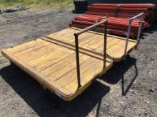 (2) 43in x 82in Wooden Material Flatbed Carts.