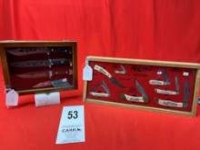 Schrade Scrimshaw Knife Set (7 pc.) & (4 pc.) Wildlife Knife Set in Display Boxes