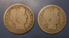 LOT OF 1906-D & 1907-D BARBER HALF DOLLARS (2 COINS)