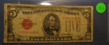 1928-C $5.00 RED SEAL US NOTE VG