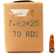 70 Rounds 7.62x25mm Ammunition
