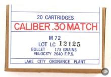 Lake City Ordnance M72 .30-06 173gr Ammunition - 1962 Unopened Box