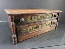 J. & P. Coats Wooden Spool Cabinet