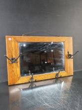 Oak Coat Rack Mirror