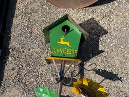 JOHN DEERE BIRD HOUSE ON STAND