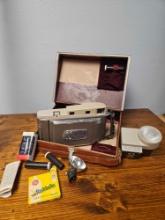 Vintage Polaroid Camera In Top Grain Cow Hide Case