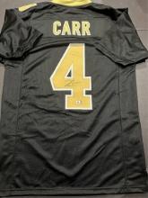 Derek Carr Las Vegas Raiders Autographed Custom Football Jersey GA coa