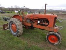 Allis Chalmers WD45 Antique Tractor w/ Rear Blade, Ran And Drove Into Line
