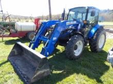 New Holland T4.75 Powerstar 4wd Tractor w/ 655 TL Loader, Universal SSL Qui