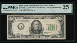 1934 $500 Boston FRN PMG 25