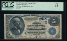 1882 $5 Bainbridge NY National PCGS 15