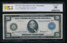 1914 $20 Philadelphia FRN PCGS 30
