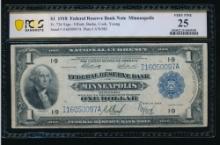 1918 $1 Minneapolis FRBN PCGS 25