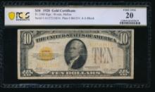 1928 $10 Gold Certificate PCGS 20