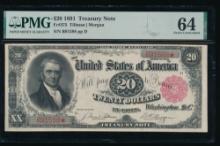1891 $20 Treasury Note PMG 64