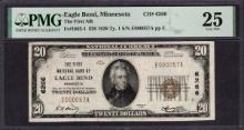 1929 $20 Eagle Bend MN National PMG 25