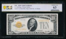 1928 $10 Gold Certificate PCGS 63