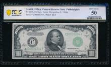 1934A $1000 Philadelphia FRN PCGS 50