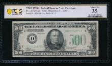 1934A $500 Cleveland FRN PCGS 35