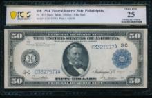 1914 $50 Philadelphia FRN PCGS 25