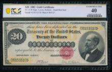 1882 $20 Gold Certificate PCGS 40
