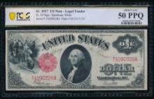 1917 $1 Legal Tender Note PCGS 50PPQ